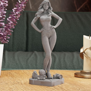 Sexy Girl Figurine - NSFW - Statue | Rothaarige Fangirl-Figur, kultige und verführerische Raumdekoration für alternative Universums Charaktere