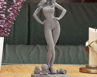 Sexy Girl Figurine - NSFW - Statue | Red-haired Fangirl Figure, Iconic and alluring alternate universe character room decoration
