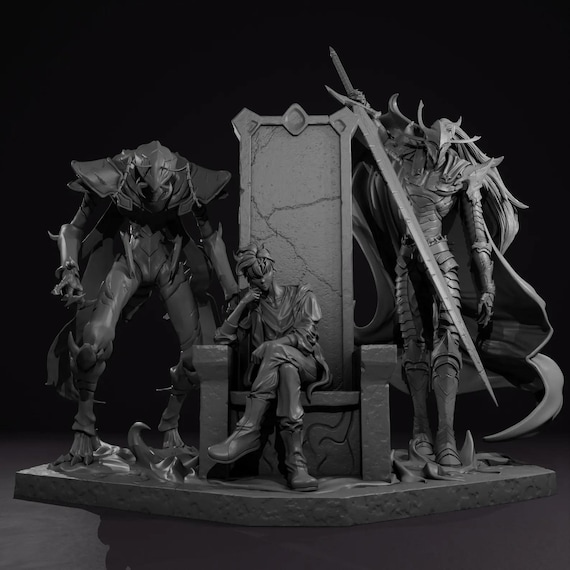 Sung Jinwoo with Igris and Beru Figurine Statue – Solo Leveling Figure | Mighty Leader and Ultimate Alliance, Mesmerizing Room Decoration