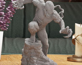 Statuette parasite rouge – La figurine symbiote destructrice | L'incarnation du chaos, décoration emblématique de la chambre des méchants