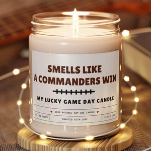 Velas comemorativas da vitória dos Commanders no futebol americano, velas para o dia do jogo do Washington Football Team, presentes esportivos para ele, marido, irmão, colegas de trabalho, aniversário, presentes para fãs de futebol americano.