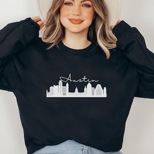 Austin Sweatshirt Texas Shirts Texan Shirt Travel to Austin Shirts Texas Gifts Vintage Austin Shirts Austin Skyline Vintage Girls Shirts