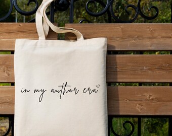 Author Tote Bags In My Author Era Gifts BookLover Tote Bags Writer Gifts Bookish Totes Reading Gifts BookClub Gifts Xmas Booknerd Gifts