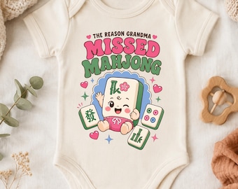 Lustig Mahjong Baby Body Mahjong Schwangerschaft Ankündigung Body Neugeborene Mahj Outfit Mahjong Social Club Säuglingskleidung Babyparty Geschenke