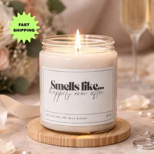 Vela com aroma de "Felizes para Sempre" - Presente ideal para casais, noivados, noivado, noivado, casamento e amigos.