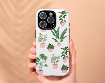 Pflanze iPhone Fall Schützender Tough Case Telefon 16 15 14 13 12 11 Natur iPhone Fall Gartenarbeit Telefonkasten Boho Telefonkasten Geschenk Pflanzendame Geschenk