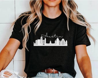 Austin Hemden Austin Skyline Hemden Austin Texas Hemd Retro Austin T-Shirt UT Austin Hemd Texas Zustand Hemden Reisen Sie nach Austin Hemd Geschenke