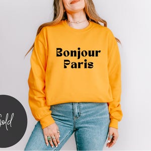 Paris French Hoodie Bonjour SweatshirtChic Parisian Style French Saying Shirt French Aesthetic Travel Paris France Oversized Airport Shirts