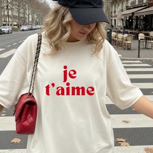 French Shirts Women I Love You Valentine's Day Gift Je Taime Merci French Sayings TShirts Cute Summer Parisian Aesthetic Comfort Color Shirt