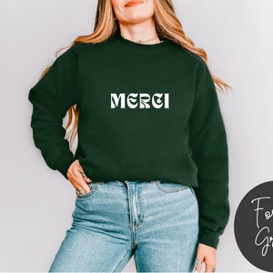 Merci Sweatshirt French Saying Shirts Parisian Aesthetic Chic Paris Lover Shirts Aesthetic Hoodie Travel to France Shirts French Teachers