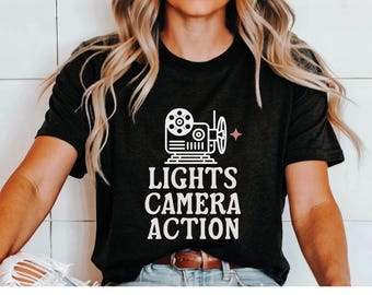Filmmaker Shirt Lights Camera Action Shirt Filmmaker Gifts Matching Crew Shirts Videographer Shirt Editor Shirt Producer Shirt Content Creat