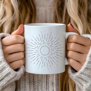 Boho-koffiemokken Zonkoffiemokken Zonnewende mok Zonmokken Mooie zonneschijnmokken Bohocadeaus Vrienden Vrolijke cadeaumokken Bohokeukenmok geschenken afbeelding 1