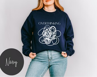 Camiseta introvertida, sudadera para pensadores excesivos, divertida camiseta de salud mental, suéteres de ansiedad, depresión y atención plena para mujeres, camisetas con memes sarcásticos, regalos