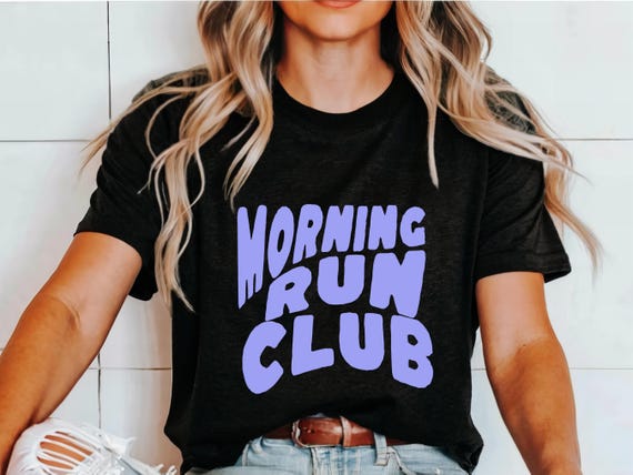 Morning Run Club Shirts Running T-Shirt Unisex Morning Run Club Shirts Marathon Training Shirts Marathon Gifts Fitness Shirts Sporty Gifts