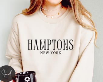 Hamptons Sweatshirt New York Sweatshirt Frauen Varsity Sweatshirt Mädchen Reise altes Geld Stil Hamptons Bachelorette Geschenke Vintage Sweatshirts