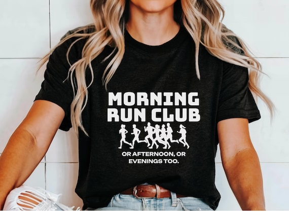 Morning Run Club Shirt Funny Running Shirt Unisex Funny Caffeine Lover Shirt Marathon Training Gift Sarasctic Shirt Sporty Gifts Friends