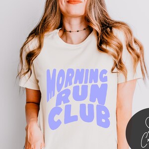 Camisetas del Morning Run Club Camisetas para correr Camisetas unisex del Morning Run Club Camisetas de entrenamiento para maratón Regalos para maratón Camisetas de fitness Regalos deportivos imagen 2