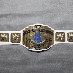 Intercontinental Heavyweight Wrestling Championship Replica Belt with Pure Leather and Brass Plates