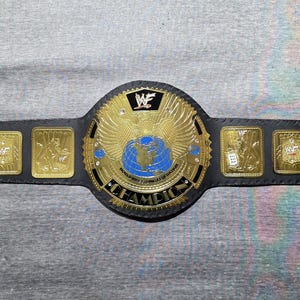 Big Eagle Championship Wrestling Replica Belt: Cowhide Leather & Brass Plates