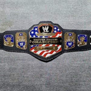United States Championship Replica Belt: Cowhide Leather & Brass Plates