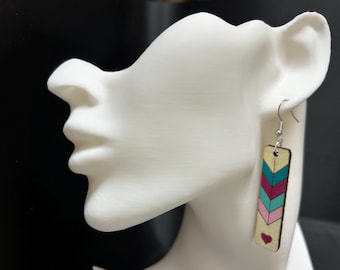 Heart chevron earrings