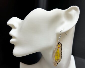 Rubber chicken earrings