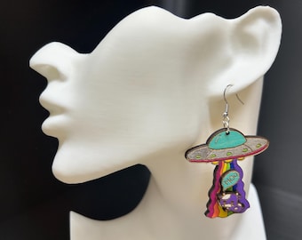 Alien abduction earrings