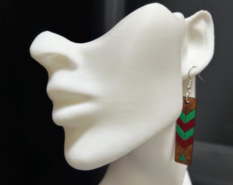 Christmas chevron earrings