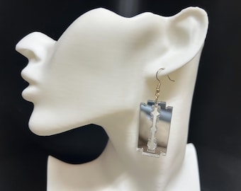 Razor blade earrings