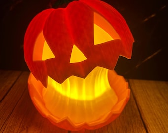 3D Printed Pumpkin Light: LED Lit Halloween Decor