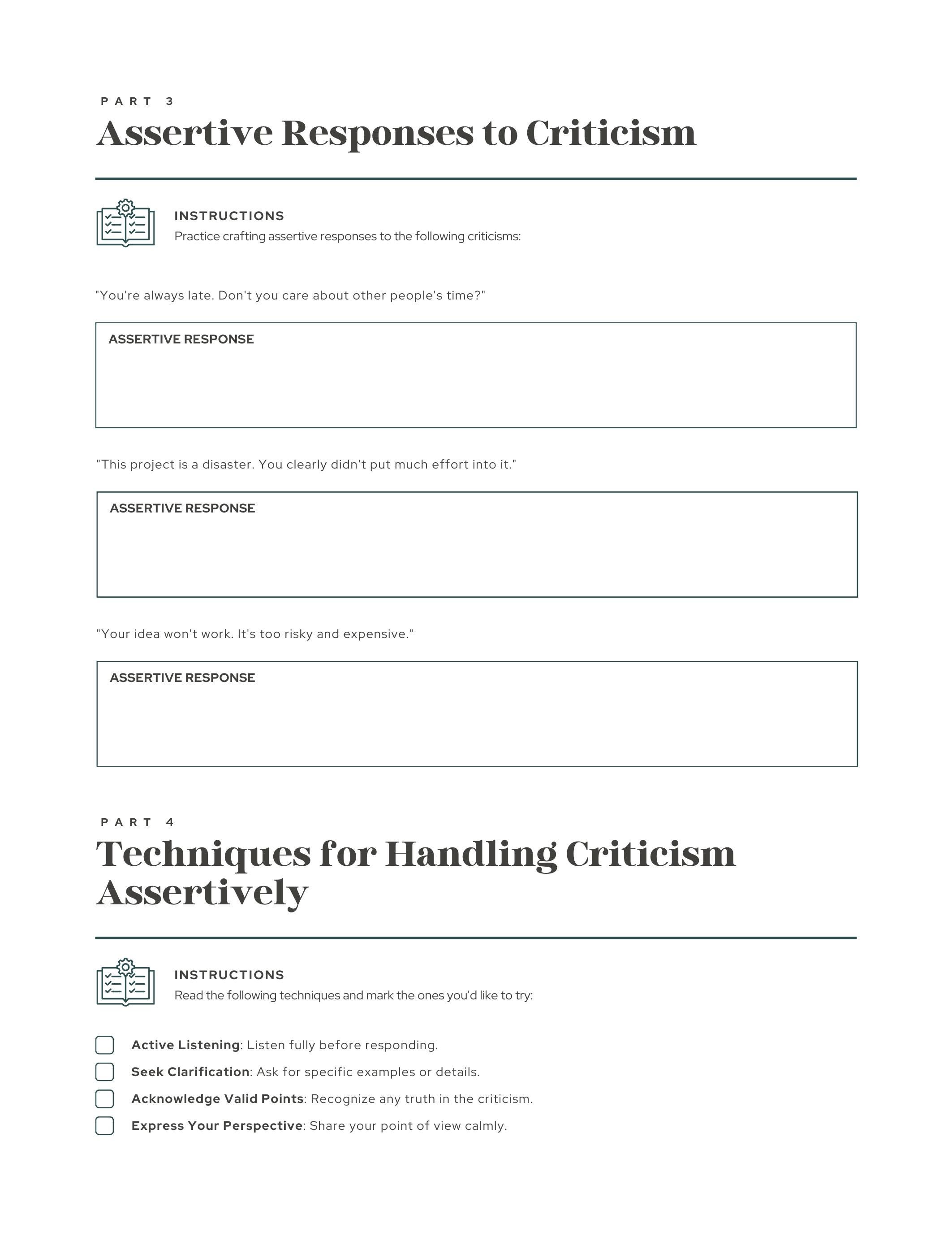Assertiveness Template.pdf Assertiveness Worksheets Digital Template, Digital Template, Coaching ...