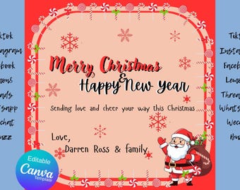 Christmas Card | Red | Celebrations | Santa Claus | New Year's Eve