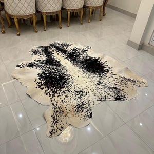Natural Cowhide Rug Handmade Cowhide Rug Real Decor Cow Skin Rug Hair on Leather Best for Luxury House Handmade Interior Floor Carpet image 7