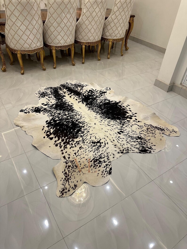 Natural Cowhide Rug Handmade Cowhide Rug Real Decor Cow Skin Rug Hair on Leather Best for Luxury House Handmade Interior Floor Carpet image 7