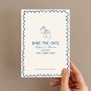 Modello modificabile Save The Date Invito 5x7 Download digitale Limoni italiani stravaganti Italia Personalizzabile Stampabile Carta per matrimoni