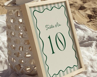 Table Number Sign Template, Modern Wedding Table Numbers, Whimsical Table Number Signs, Printable Table Numbers, Assigned Table Numbers, 5x7