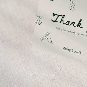 Thank You Card Template, Bridal Shower Folded Thank You Cards, Wedding Thank You Card, Fresh Off The Market, Flat Thank You Card, Printable