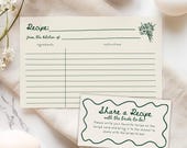 Recipe Card Template, Bridal Shower Recipe Card Insert, Recipe Request, Recipe for Bride-To-Be, Fresh Off The Market, Printable Recipe Card