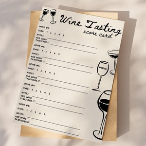 Wine Tasting Score Card Template, Wine Tasting Game, Hens Party Wine Game, Wine Tasting Score Sheet, Printable Wine Scorecard, Wine Game