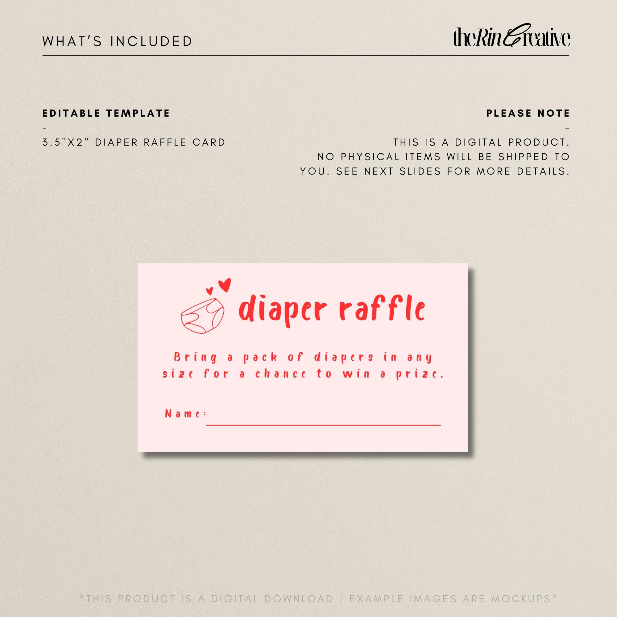 Diaper Raffle Infocard Editable Diaper Raffle Insert Template, Diaper Raffle Ticket, Diaper ...