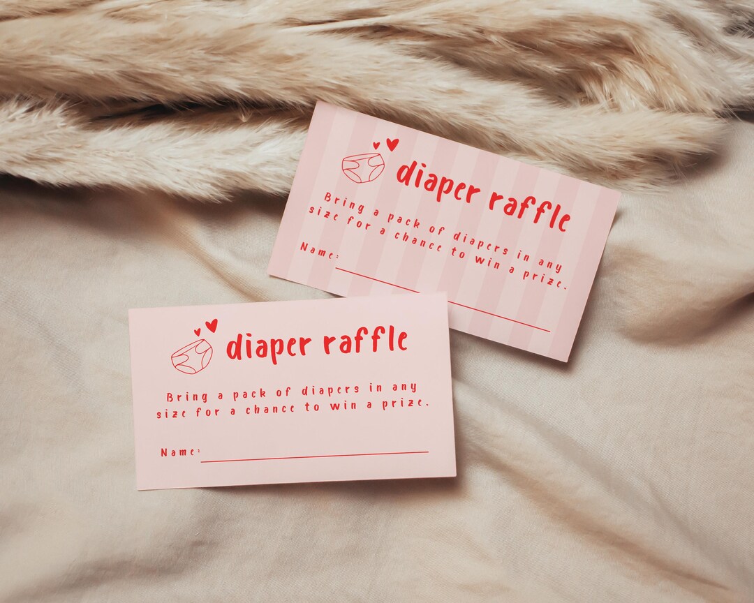 Editable Diaper Raffle Insert Template, Diaper Raffle Ticket, Diaper ...