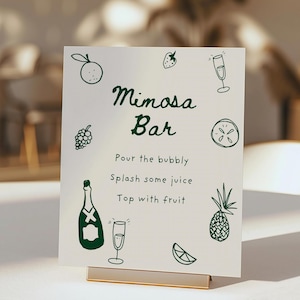 Mimosa Bar Sign Template, Mimosa Bar Juice Labels, Bridal Shower Mimosa Sign, Baby Shower Momosa Bar, Fresh Off The Market, Whimsical Sign