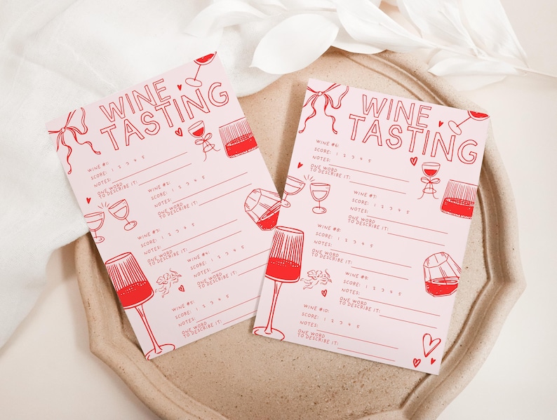 Wine Tasting Score Card, Wine Tasting Sheet, Printable Wine Tasting Card, Wine Themed Games, Instant Download, Wine Party Games Night image 9