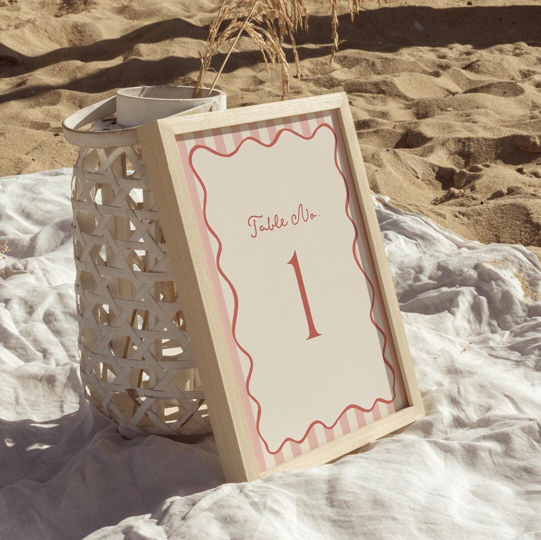 Table Number Template, Modern Wedding Table Numbers, Whimsical Table ...