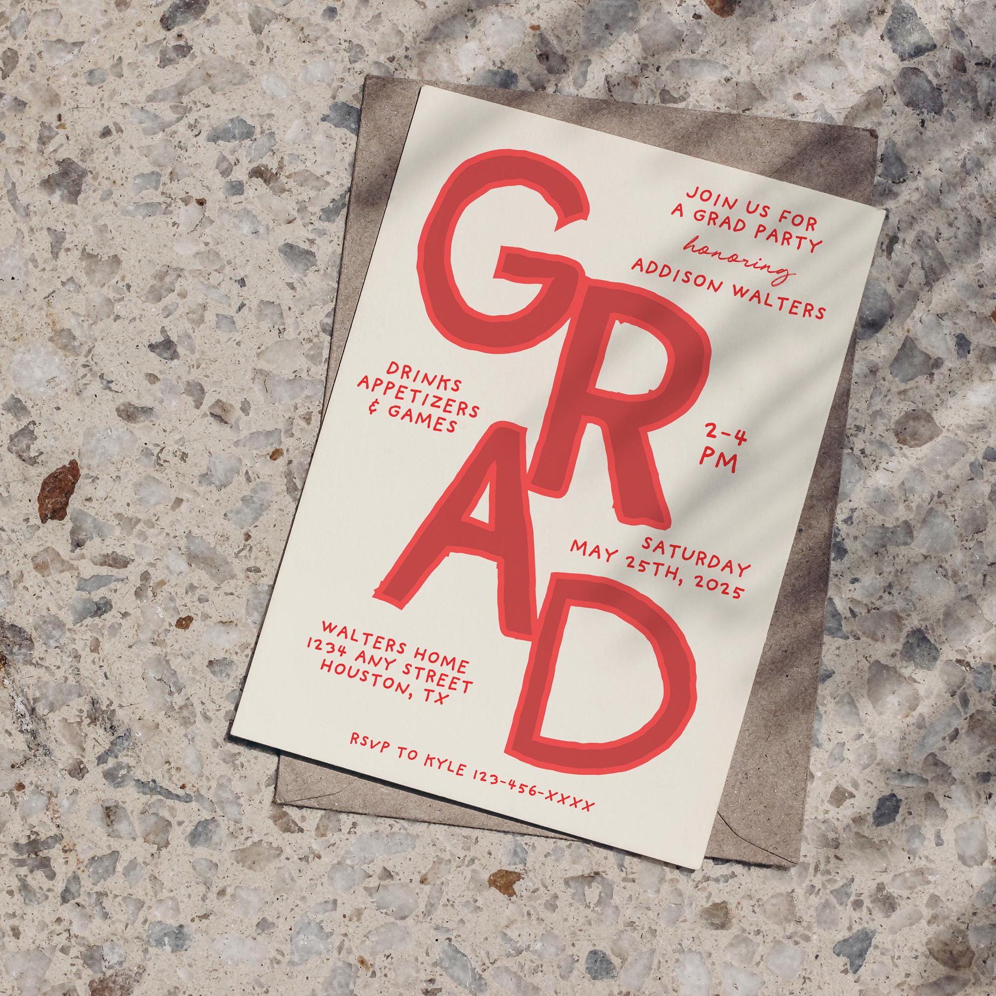 Generic Grad Invite Grad Party Invitation Template, Graduation Party Invite, Congrats Grad ...