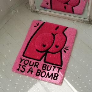 Bomb Ass 3D RUG , Custom Hand-made Tufted Rug, handmade carpet, tufted custom rug , custom rug for room, Personalized design