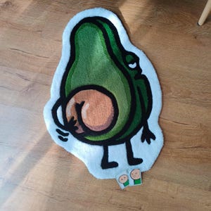 Avocado Rug , Handmade Sweet Housewarming Gift , Living Room Decor , Fresh Home Decor , Avocado Custom Rug