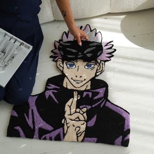 Gojo Satoru, Jujutsu Kaisen Anime Rug ,  anime carpet, anime art rug, anime area rug, japanese rug, modern rug, teen room rug, home decor