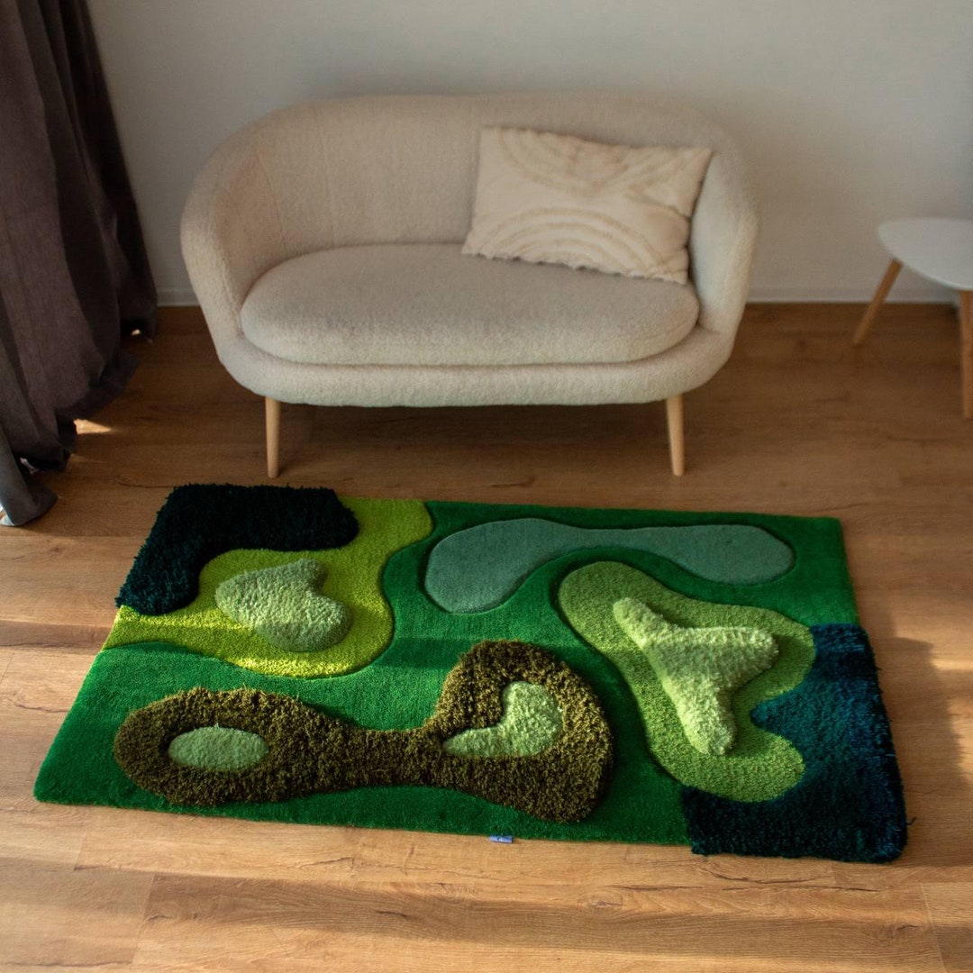 Forest Island Rugs Abstract Rugs Tufted 3D Turftting Area Moss Rugs ...