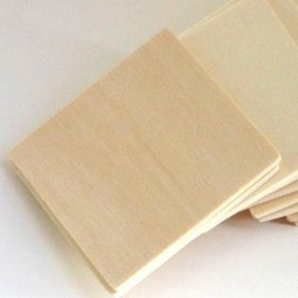 Unfinished Wooden Squares 3 inch, Pack of 10